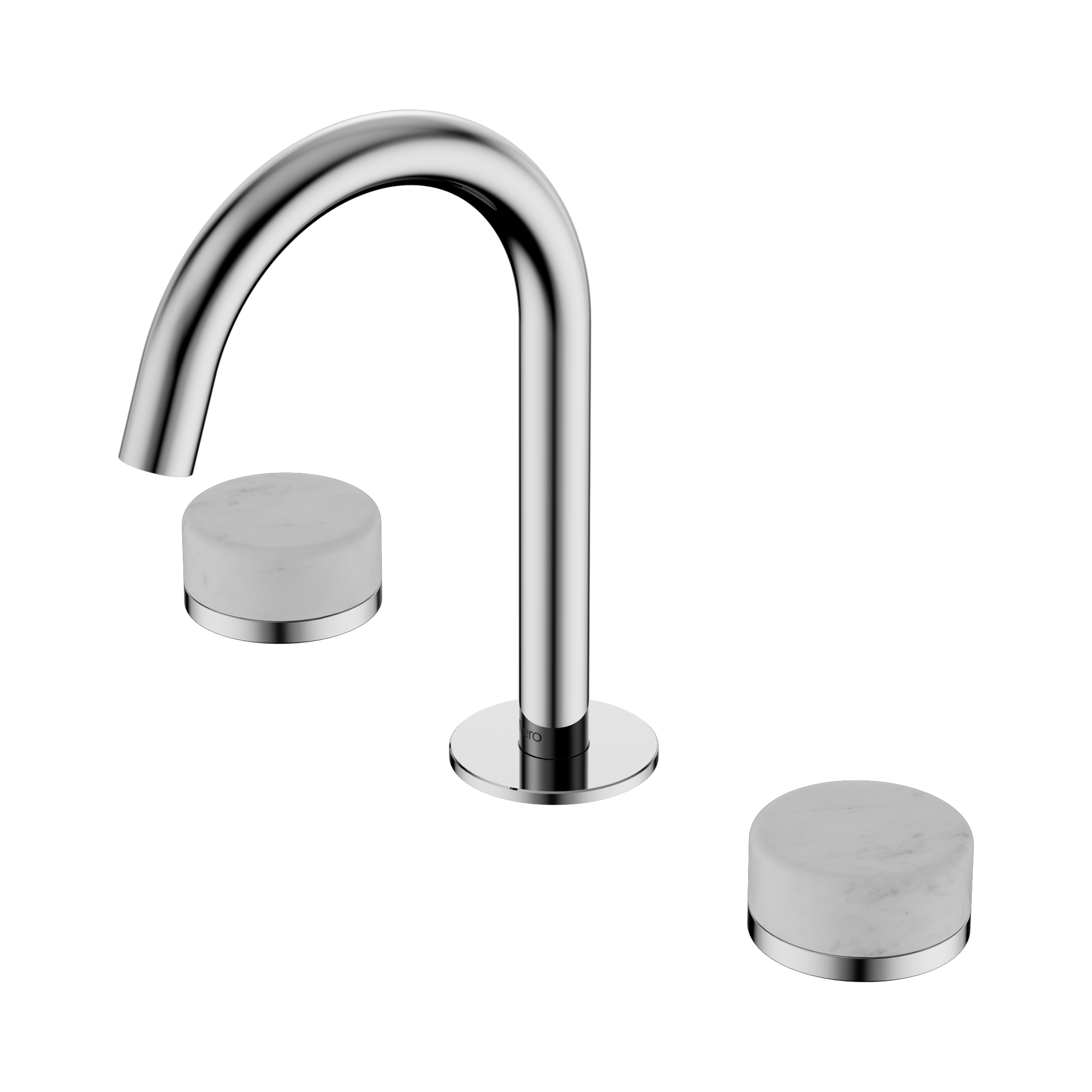 Nero Serenity Basin Set Arc Spout With Carrara Handle, Chrome