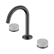 Nero Serenity Basin Set Arc Spout With Carrara Handle, Gun Metal