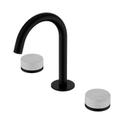 Nero Serenity Basin Set Arc Spout With Carrara Handle, Matte Black