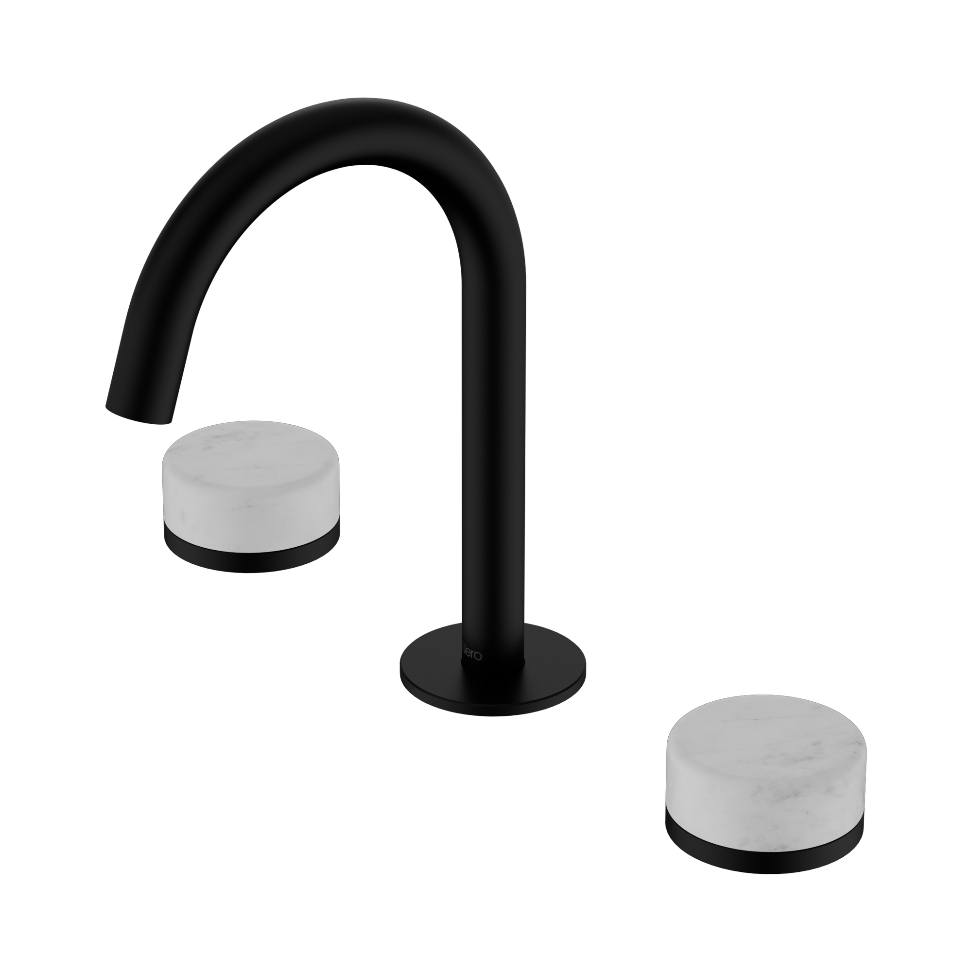 Nero Serenity Basin Set Arc Spout With Carrara Handle, Matte Black