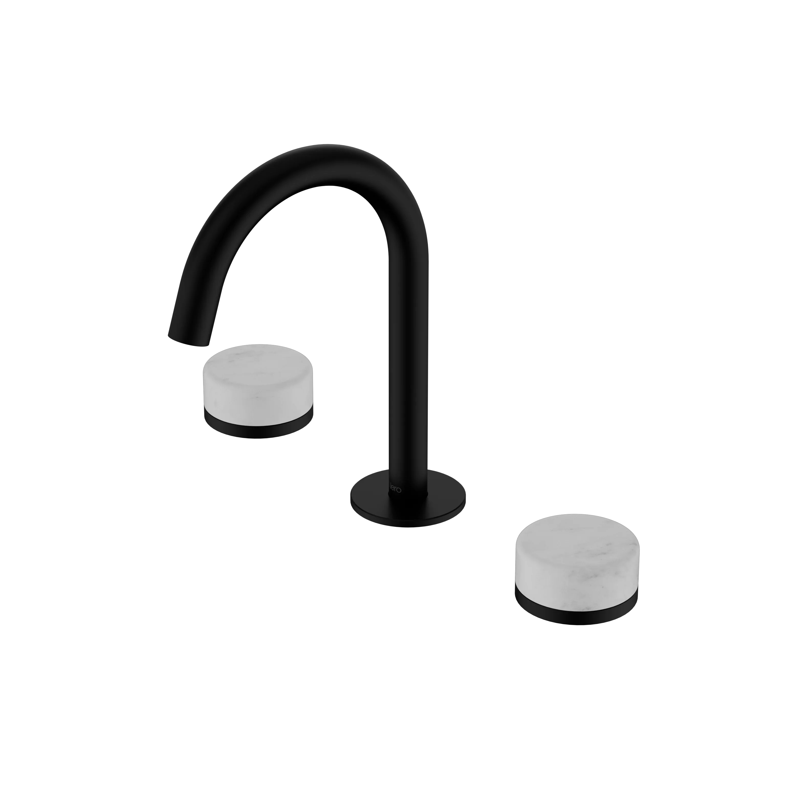 Nero Serenity Basin Set Arc Spout With Carrara Handle