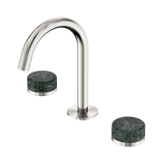 Nero Serenity Basin Set Arc Spout With Verde Alpi Handle, Brushed Nickel