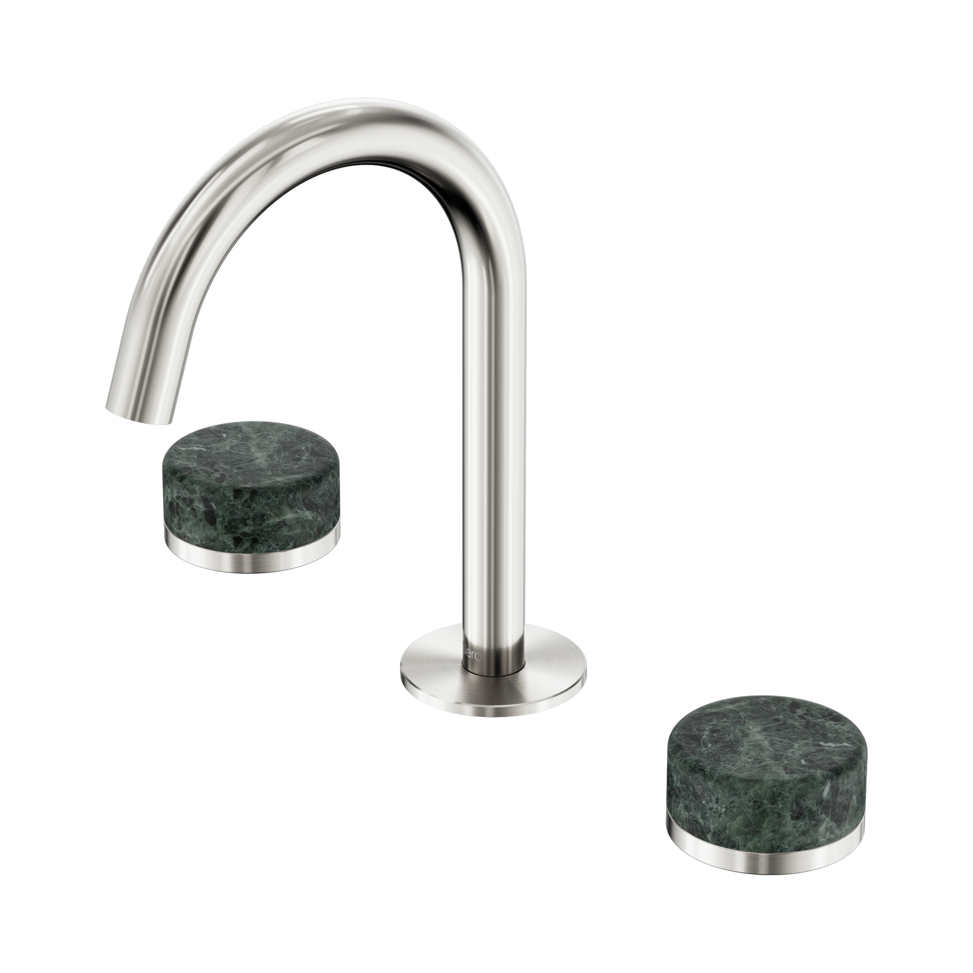 Nero Serenity Basin Set Arc Spout With Verde Alpi Handle, Brushed Nickel
