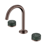 Nero Serenity Basin Set Arc Spout With Verde Alpi Handle, Brushed Bronze