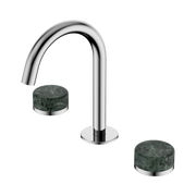 Nero Serenity Basin Set Arc Spout With Verde Alpi Handle, Chrome