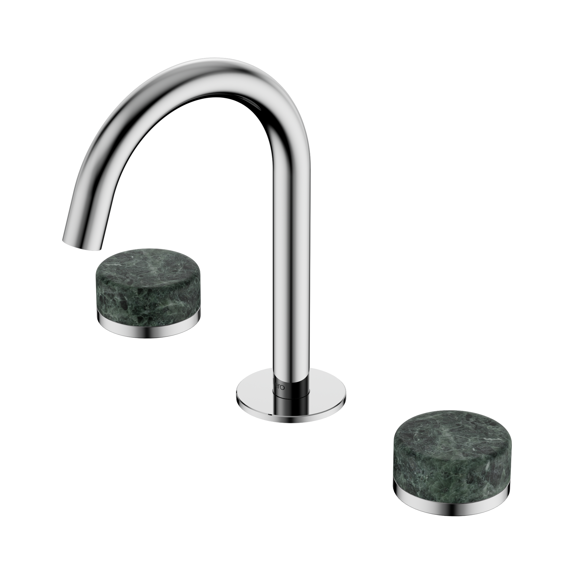 Nero Serenity Basin Set Arc Spout With Verde Alpi Handle, Chrome