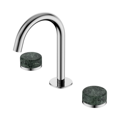 Nero Serenity Basin Set Arc Spout With Verde Alpi Handle, Chrome