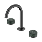 Nero Serenity Basin Set Arc Spout With Verde Alpi Handle, Gun Metal