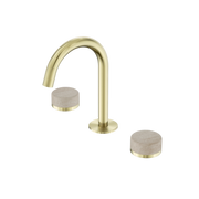 Nero Serenity Basin Set Arc Spout With Rome Travertine Handle