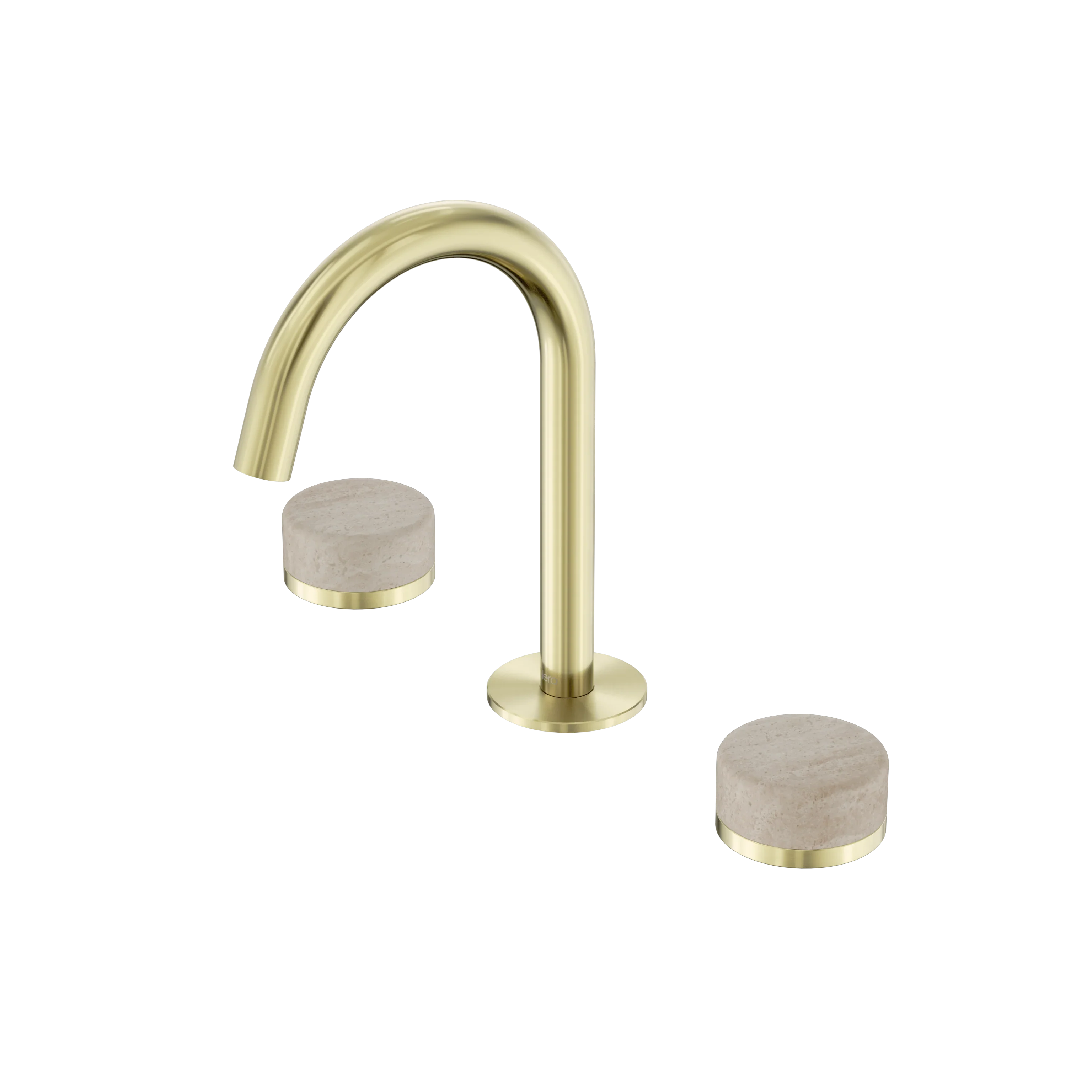 Nero Serenity Basin Set Arc Spout With Rome Travertine Handle