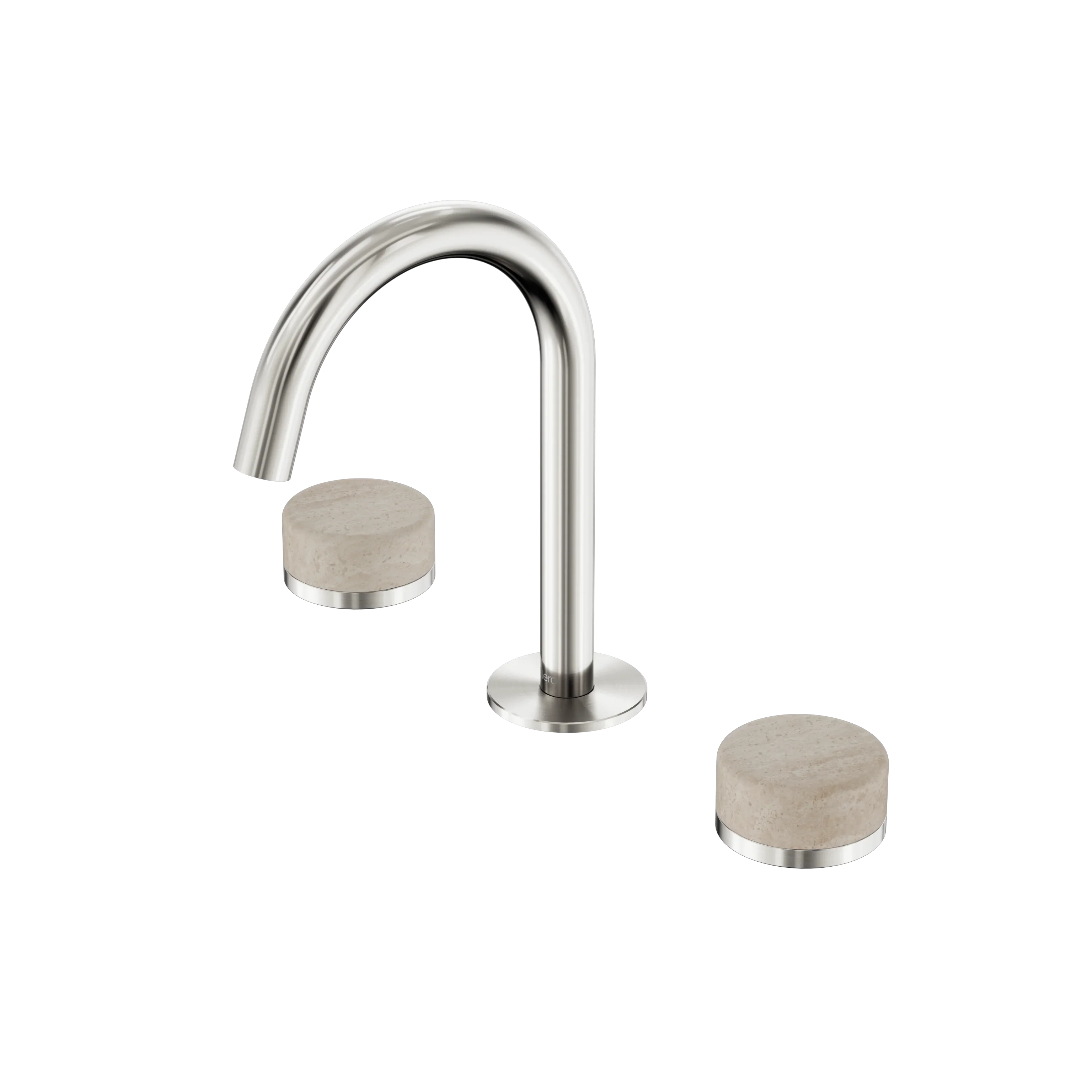 Nero Serenity Basin Set Arc Spout With Rome Travertine Handle