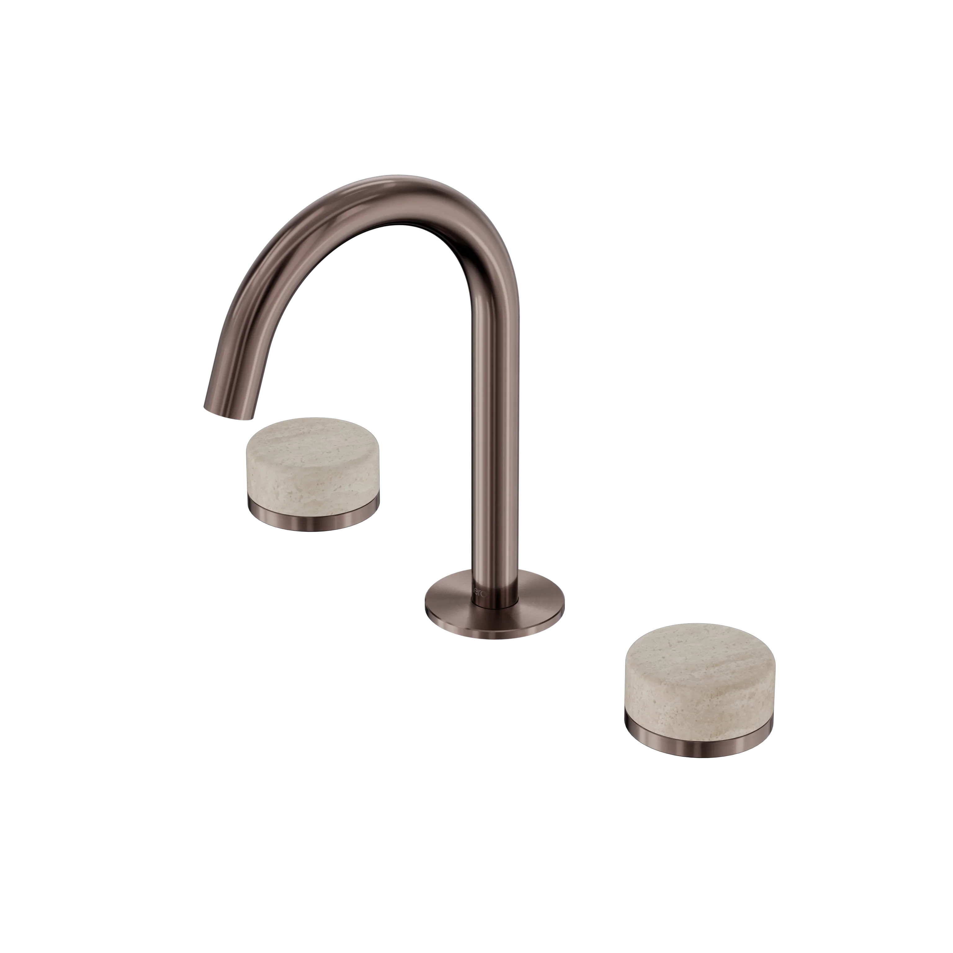 Nero Serenity Basin Set Arc Spout With Rome Travertine Handle