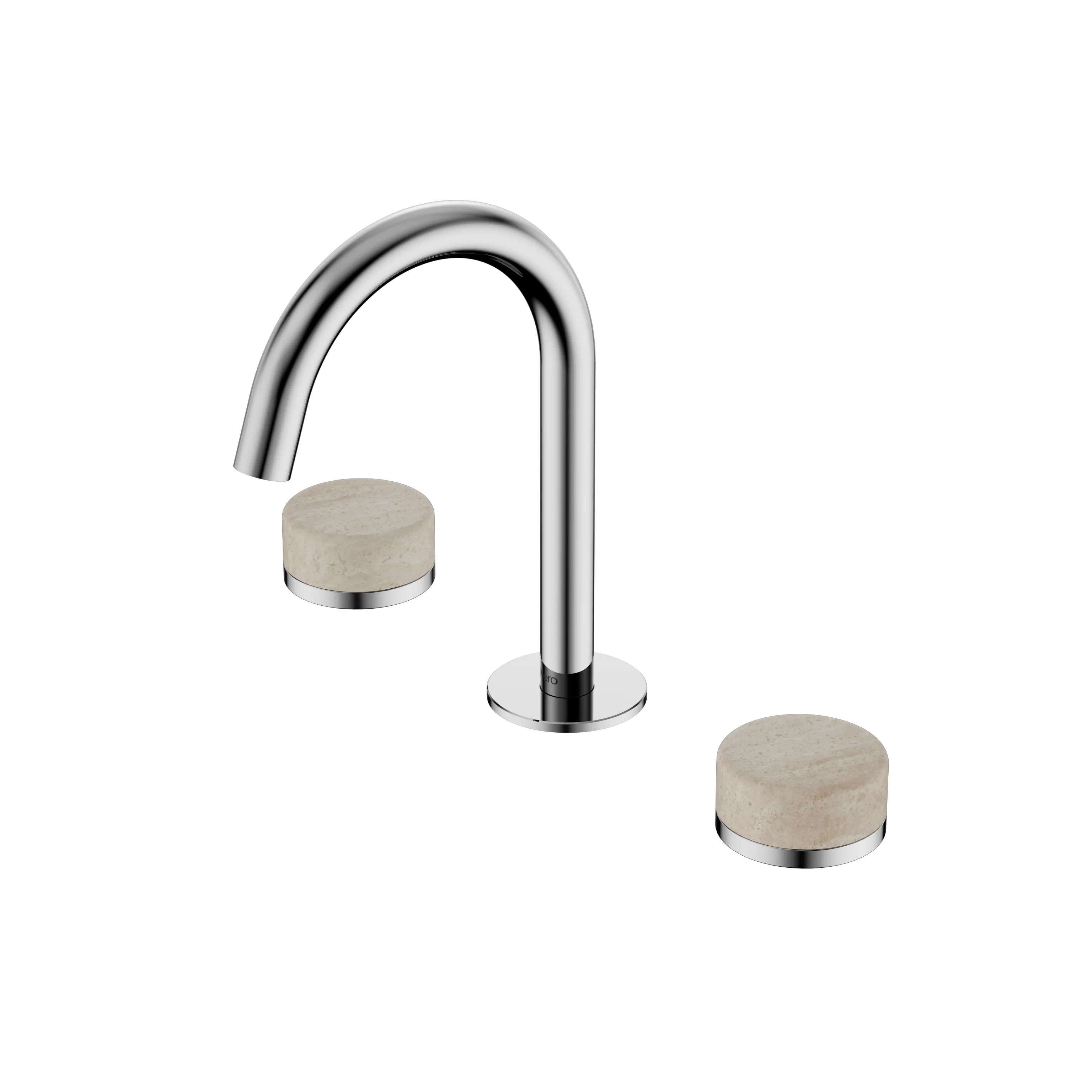 Nero Serenity Basin Set Arc Spout With Rome Travertine Handle