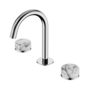 Nero Serenity Basin Set Arc Spout With Arabescato Corchia Handle, Chrome