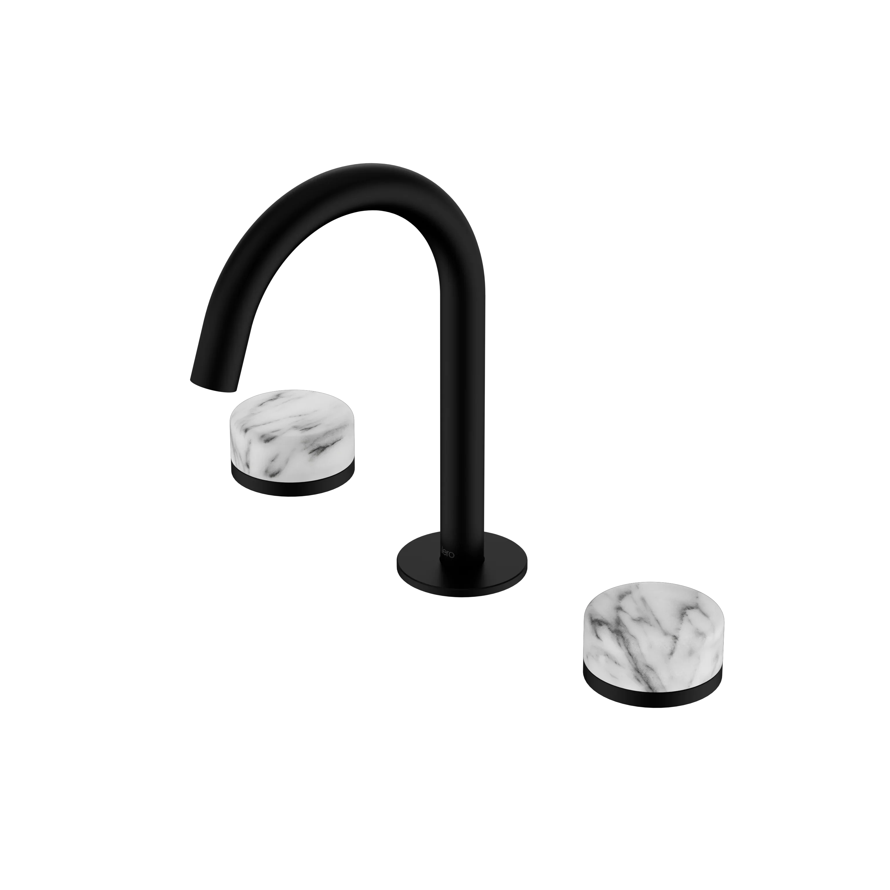 Nero Serenity Basin Set Arc Spout With Arabescato Corchia Handle