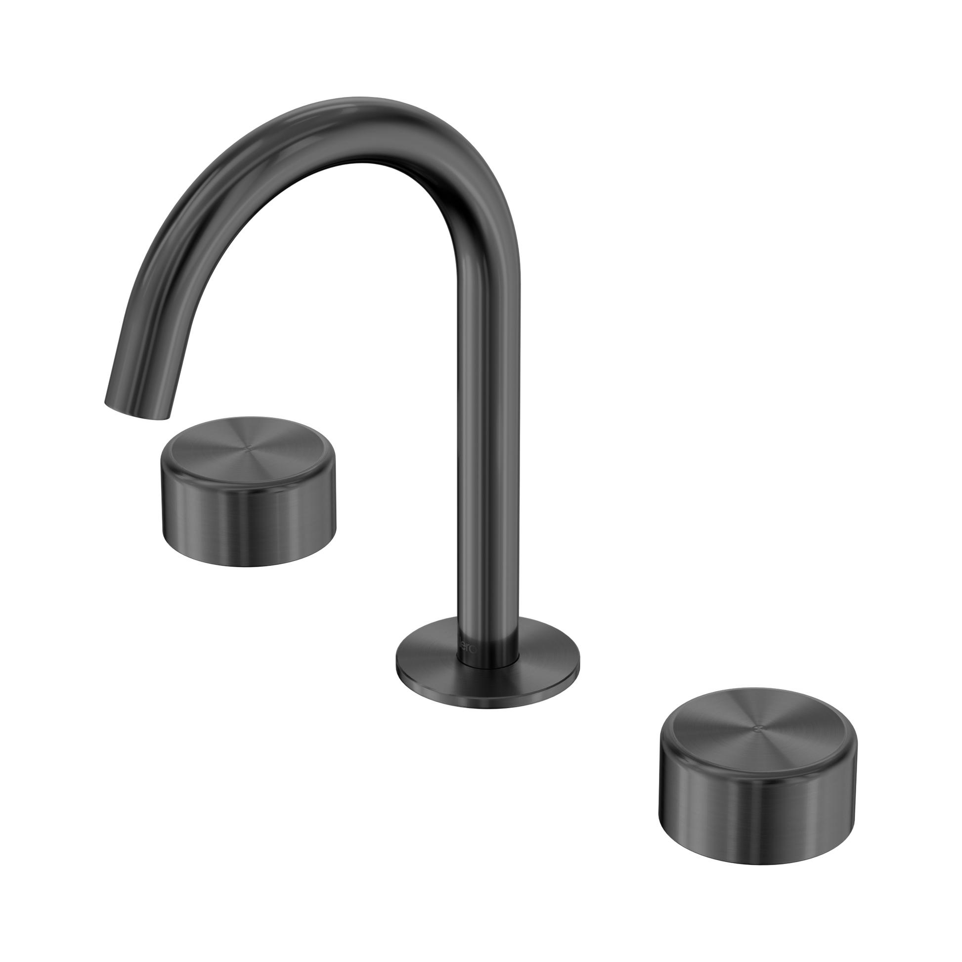 Nero Serenity Basin Set Arc Spout With Metal Handle, Gun Metal