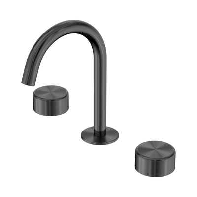 Nero Serenity Basin Set Arc Spout With Metal Handle, Gun Metal