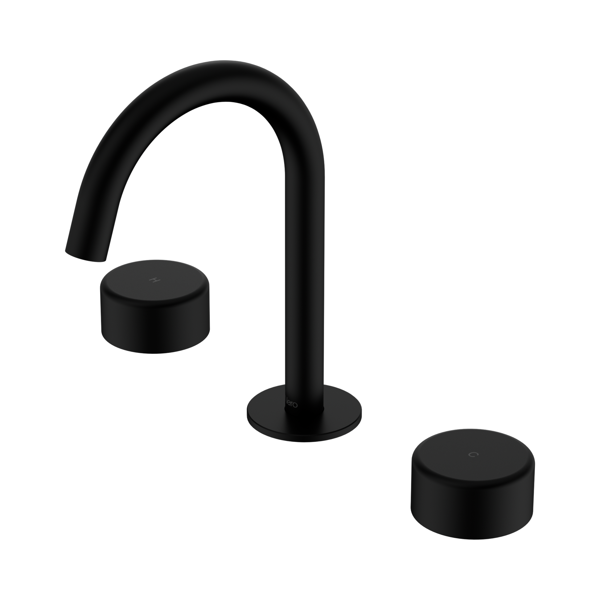 Nero Serenity Basin Set Arc Spout With Metal Handle, Matte Black