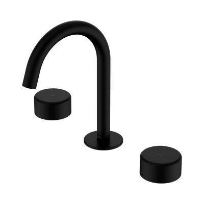 Nero Serenity Basin Set Arc Spout With Metal Handle, Matte Black