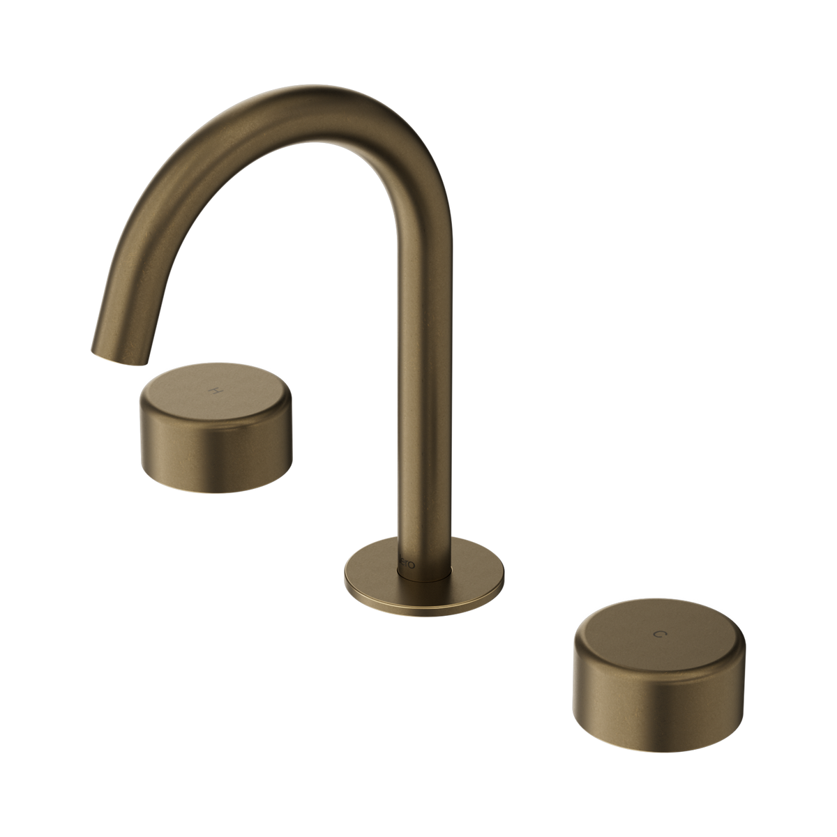 Nero Serenity Basin Set Arc Spout With Metal Handle, Tumbled Antique Brass