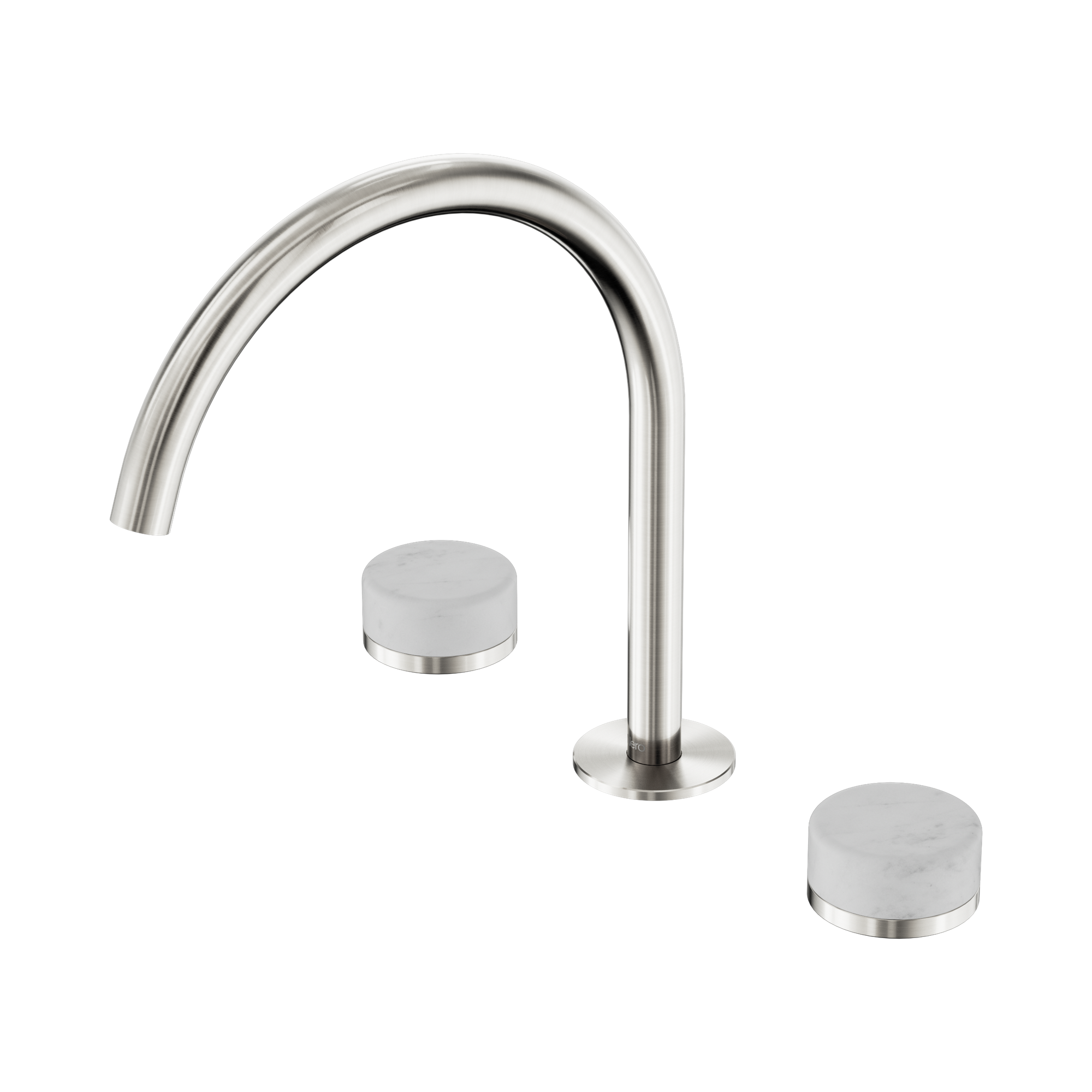 Nero Serenity Bath/Kitchen Set Arc Spout With Carrara Handle, Brushed Nickel