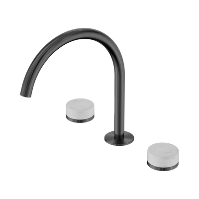 Nero Serenity Bath/Kitchen Set Arc Spout With Carrara Handle, Gun Metal
