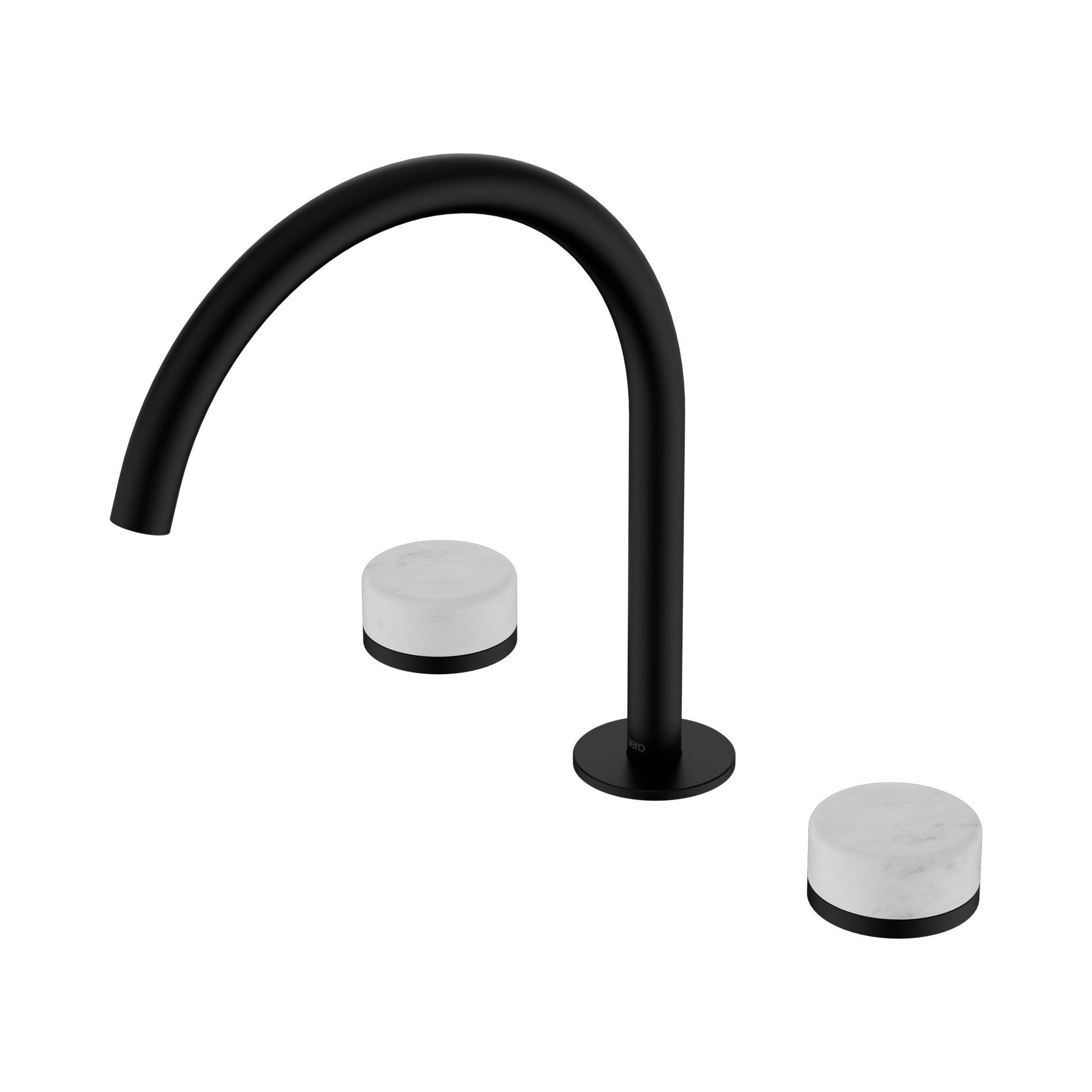 Nero Serenity Bath/Kitchen Set Arc Spout With Carrara Handle, Matte Black