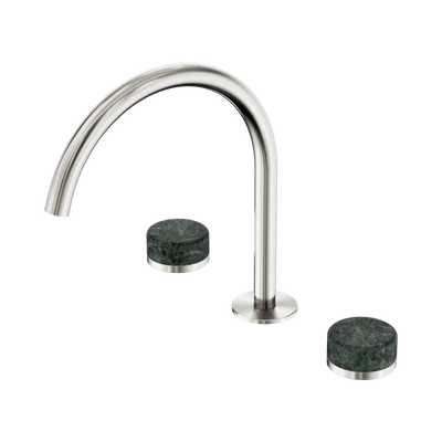 Nero Serenity Bath/Kitchen Set Arc Spout With Verde Alpi Handle, Brushed Nickel