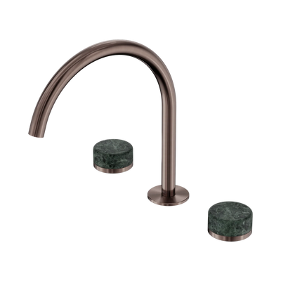Nero Serenity Bath/Kitchen Set Arc Spout With Verde Alpi Handle, Brushed Bronze