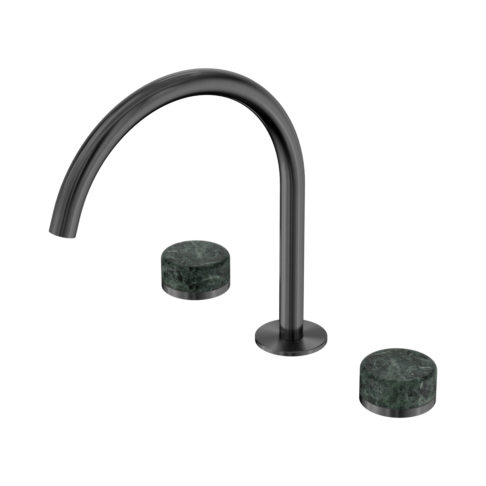 Nero Serenity Bath/Kitchen Set Arc Spout With Verde Alpi Handle, Gun Metal