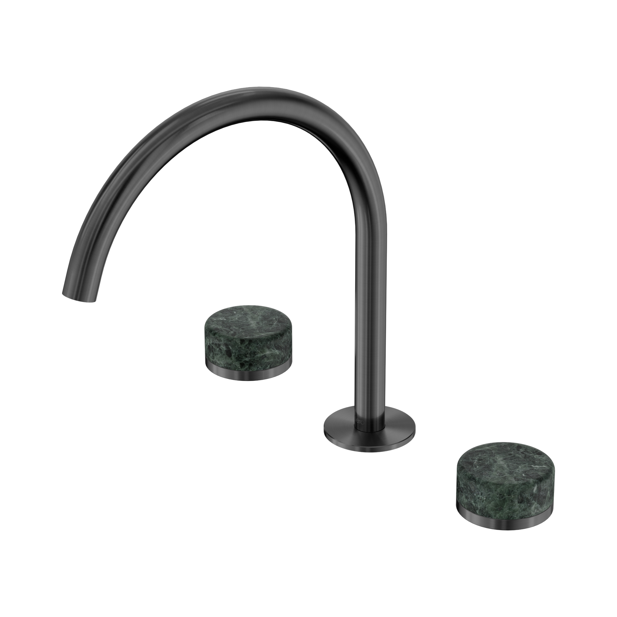 Nero Serenity Bath/Kitchen Set Arc Spout With Verde Alpi Handle, Gun Metal