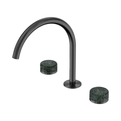 Nero Serenity Bath/Kitchen Set Arc Spout With Verde Alpi Handle, Gun Metal