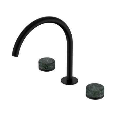 Nero Serenity Bath/Kitchen Set Arc Spout With Verde Alpi Handle, Matte Black