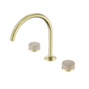 Nero Serenity Bath/Kitchen Set Arc Spout With Rome Travertine Handle