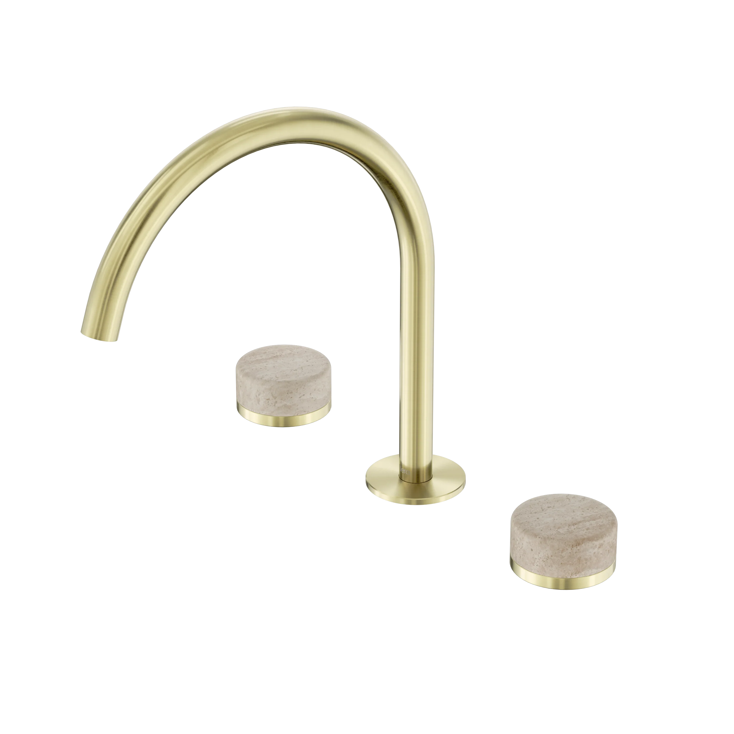 Nero Serenity Bath/Kitchen Set Arc Spout With Rome Travertine Handle
