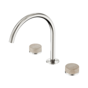 Nero Serenity Bath/Kitchen Set Arc Spout With Rome Travertine Handle, Brushed Nickel