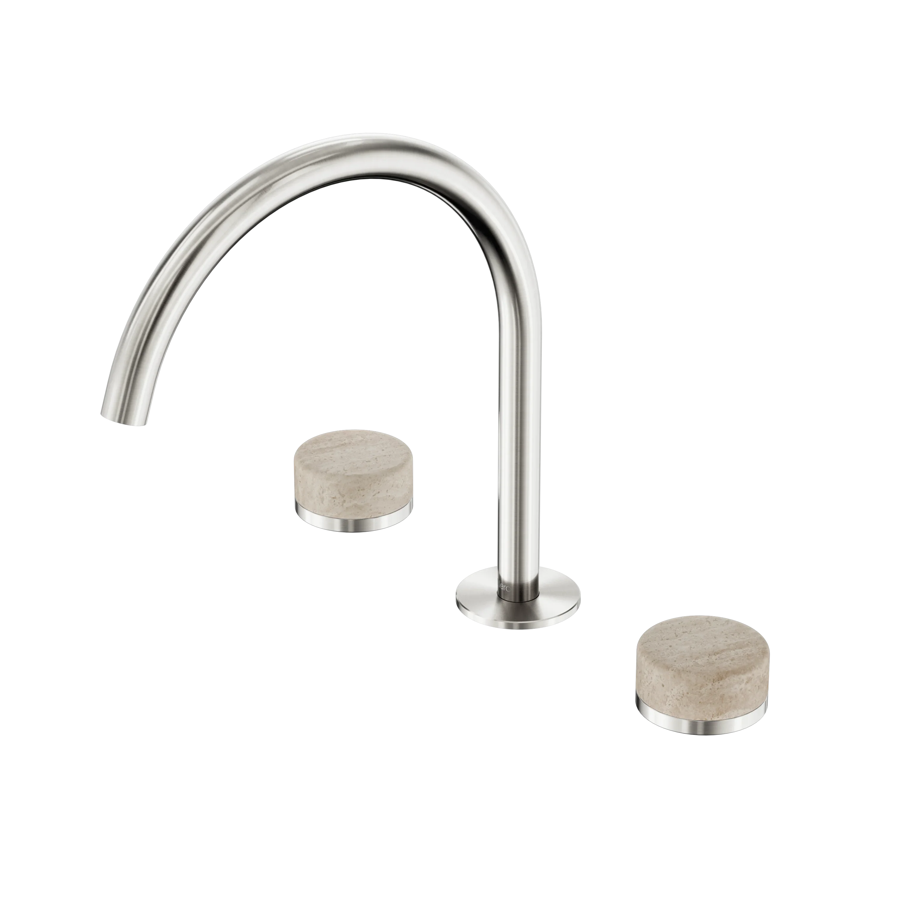 Nero Serenity Bath/Kitchen Set Arc Spout With Rome Travertine Handle