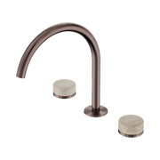 Nero Serenity Bath/Kitchen Set Arc Spout With Rome Travertine Handle, Brushed Bronze