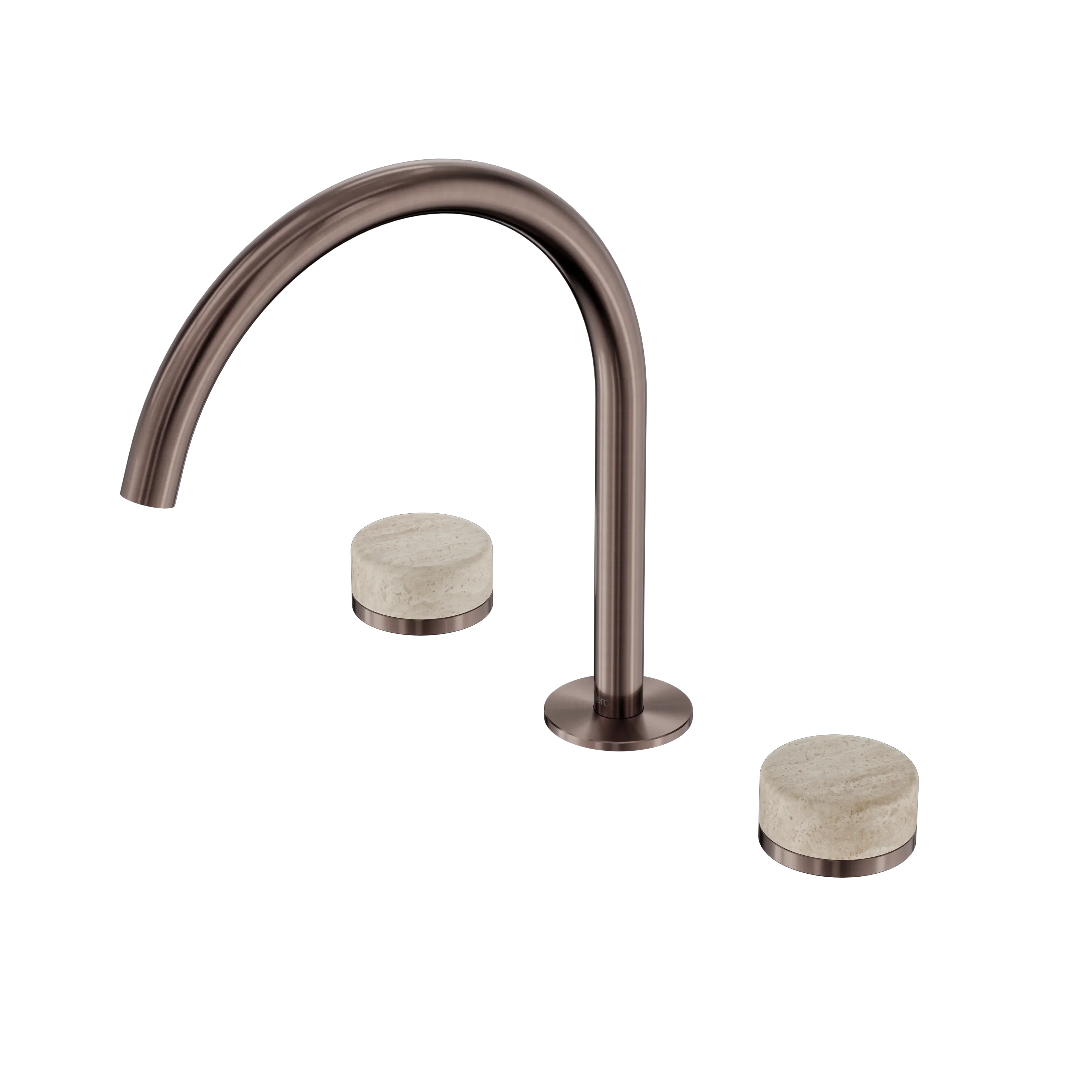 Nero Serenity Bath/Kitchen Set Arc Spout With Rome Travertine Handle