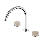 Nero Serenity Bath/Kitchen Set Arc Spout With Rome Travertine Handle, Chrome