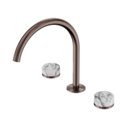 Nero Serenity Bath/Kitchen Set Arc Spout With Arabescato Corchia Handle, Brushed Bronze