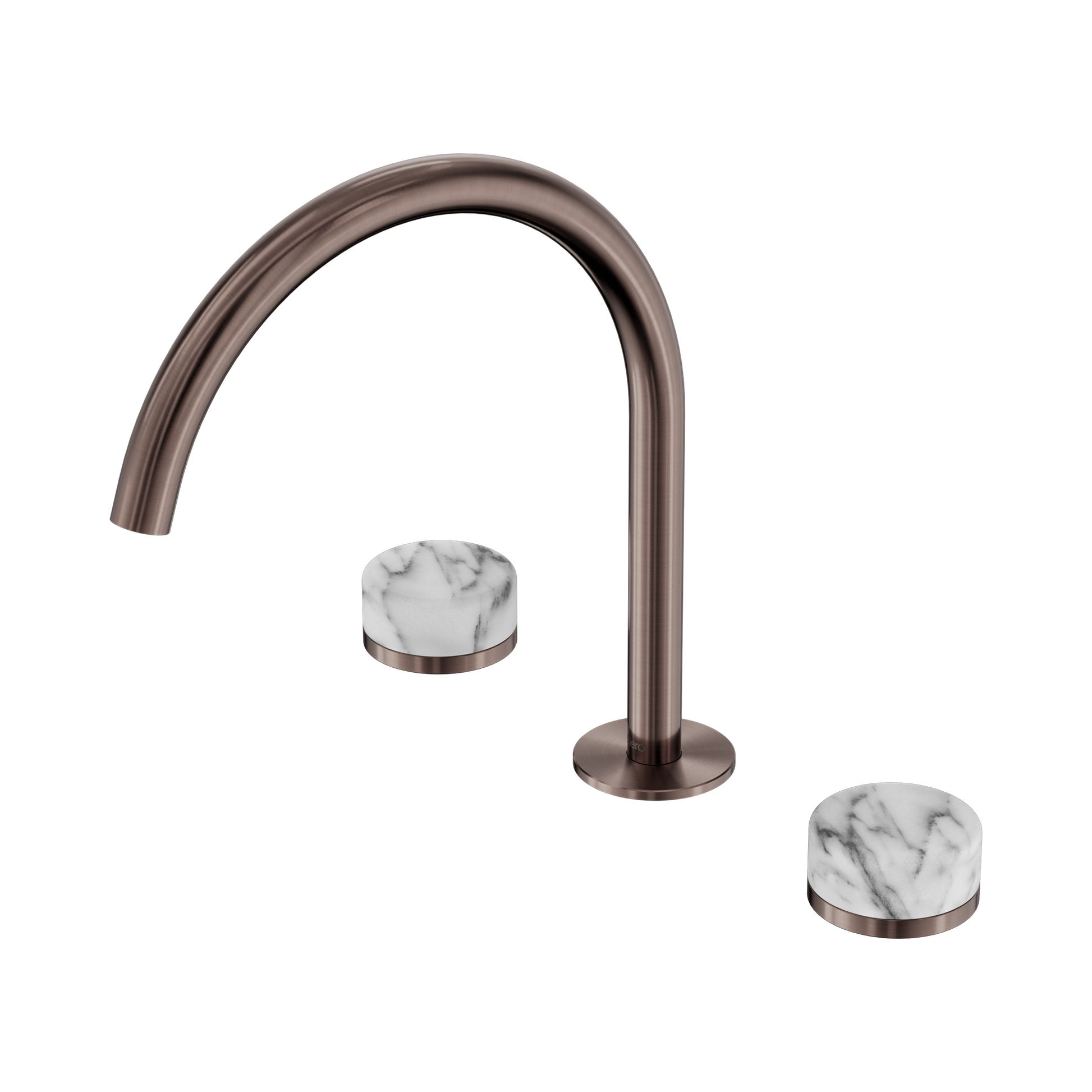 Nero Serenity Bath/Kitchen Set Arc Spout With Arabescato Corchia Handle, Brushed Bronze