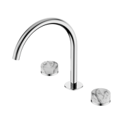 Nero Serenity Bath/Kitchen Set Arc Spout With Arabescato Corchia Handle, Chrome