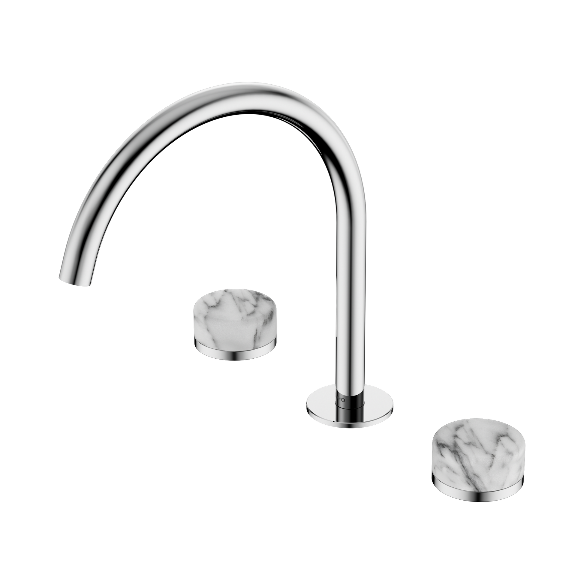 Nero Serenity Bath/Kitchen Set Arc Spout With Arabescato Corchia Handle, Chrome