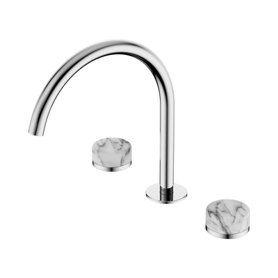 Nero Serenity Bath/Kitchen Set Arc Spout With Arabescato Corchia Handle, Chrome