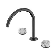 Nero Serenity Bath/Kitchen Set Arc Spout With Arabescato Corchia Handle, Gun Metal