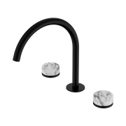 Nero Serenity Bath/Kitchen Set Arc Spout With Arabescato Corchia Handle, Matte Black