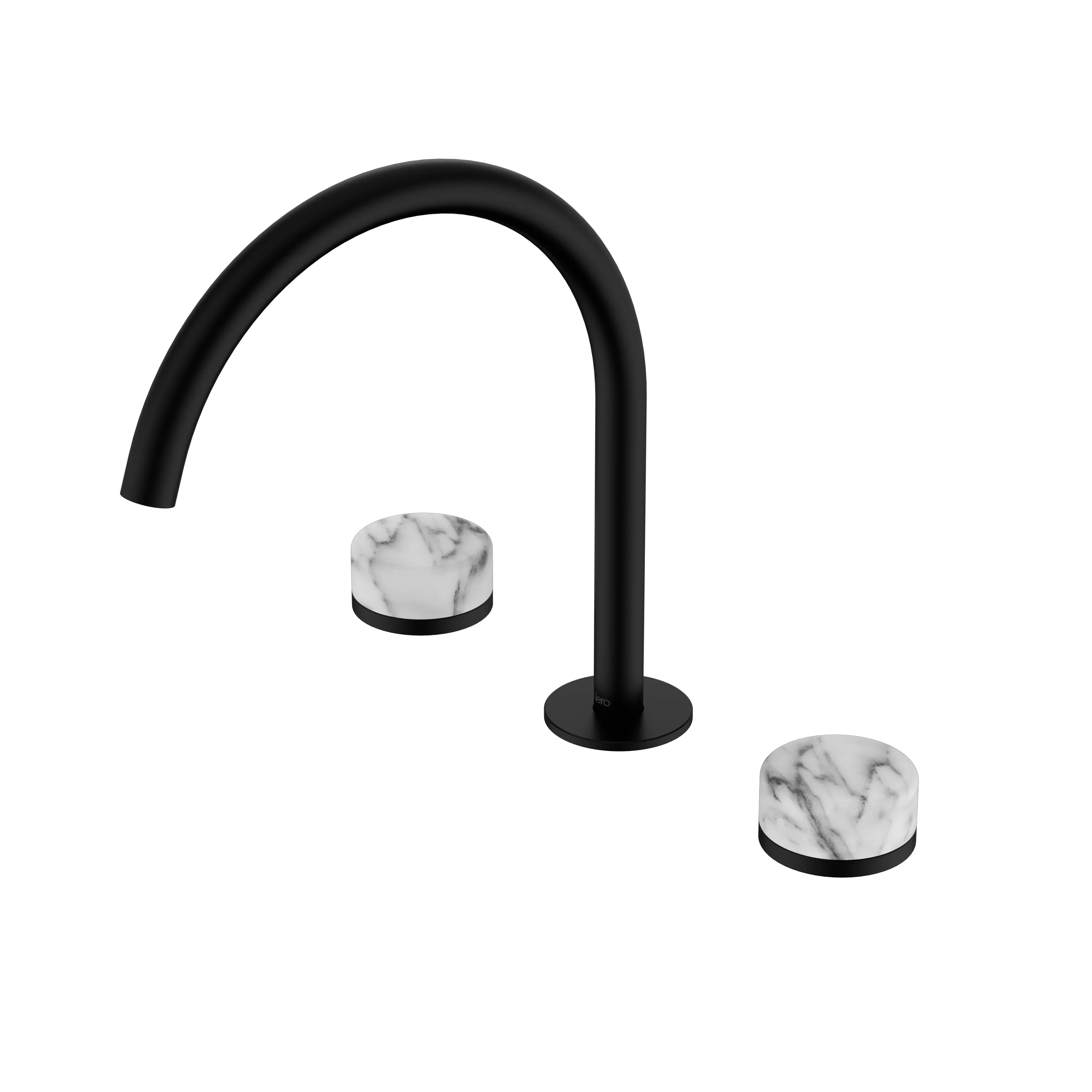 Nero Serenity Bath/Kitchen Set Arc Spout With Arabescato Corchia Handle