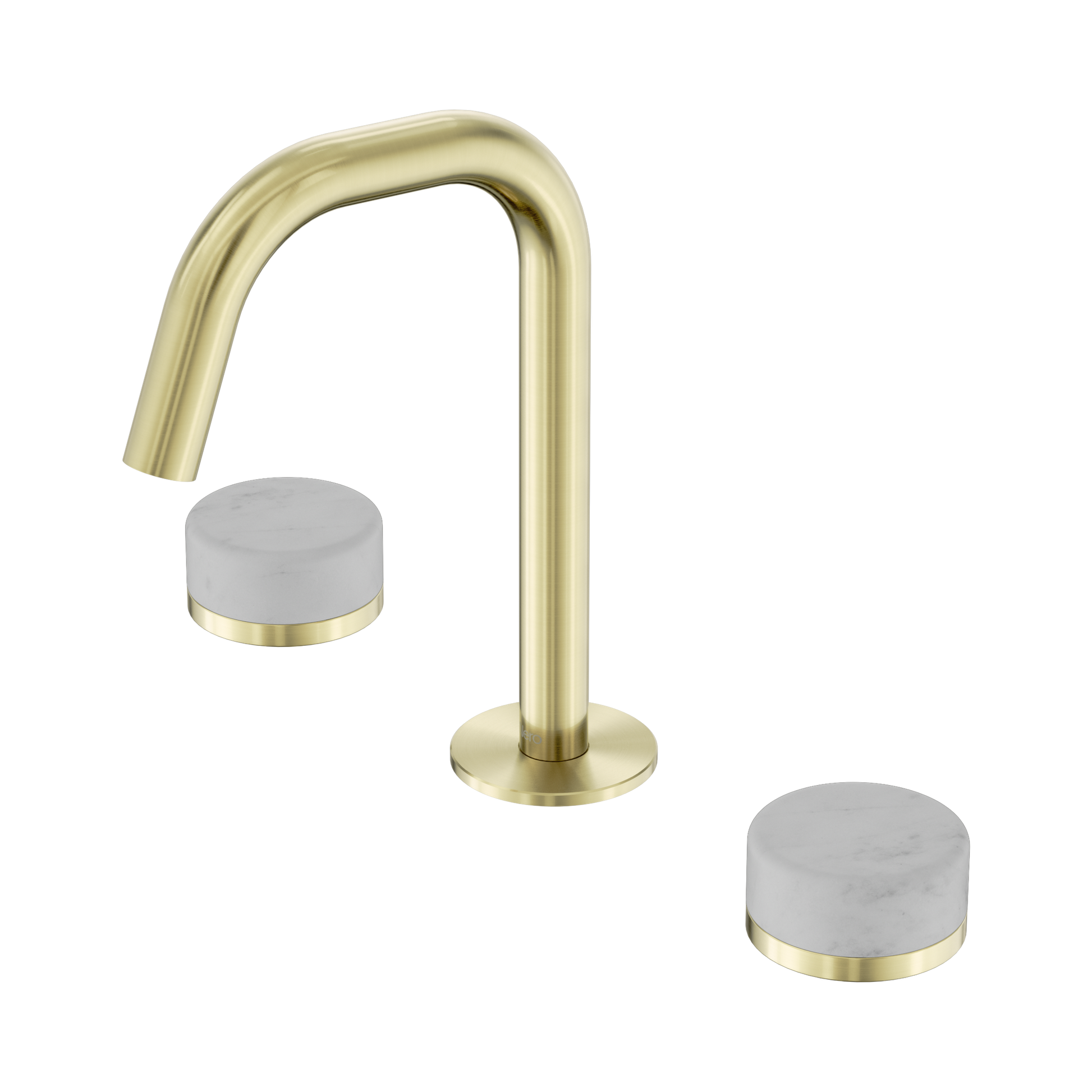 Nero Serenity Basin Set Edge Spout With Carrara Handle, Brushed Gold