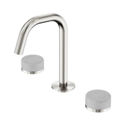 Nero Serenity Basin Set Edge Spout With Carrara Handle, Brushed Nickel